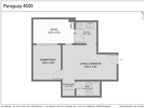 Departamento en Venta de 1 dormitorio