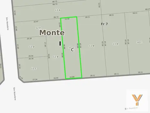 Terreno en Venta 46  mts Fondo