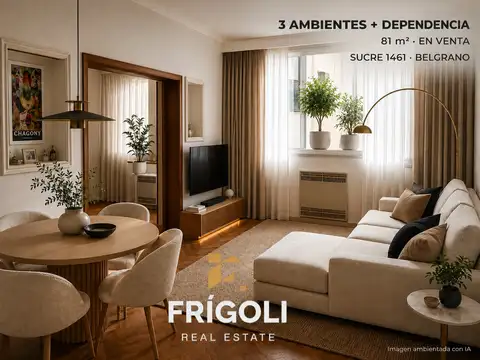 VENTA | DTO 4 AMB (81 M²) | 3° PISO C/FRENTE | BAJO BELGRANO | APTO CRÉDITO | A M LIBERTADOR