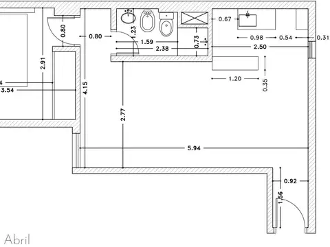 Departamento 2 ambientes con 1 baño