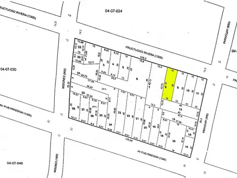 TERRENO EN VENTA SOBRE CALLE FRUCTUOSO RIVERA - IDEAL COCHERA O EDIFICIO