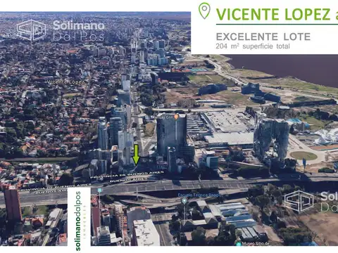 Terreno en venta de 204 m2 superficie - Vicente López