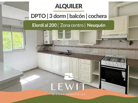 Alquiler departamento | 3 dormitorios | cochera | Edificio Tiziano | Elordi al 200