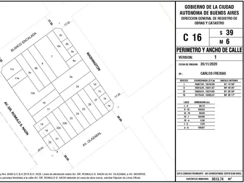 Terreno en Venta 8  mts Frente