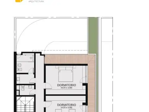 Departamento 2 ambientes con 2 baños