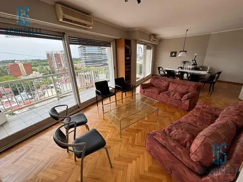 Piso de 5 Amb para 8 Pers, Balcón con Vista al Rio, Muy luminoso  Las Cañitas