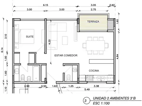 Departamento en Venta de 2 ambientes