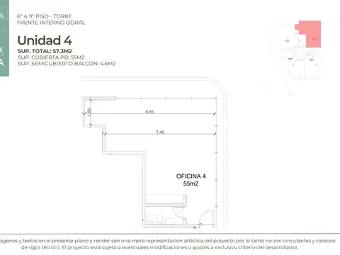 Venta en pozo oficina de 59 m2, Doral Centro Comercial, Avda Italia, Villanueva