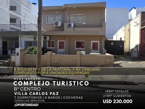 Venta Complejo Turístico De 6 Departamentos Equipados En Pleno Centro De Villa Carlos Paz