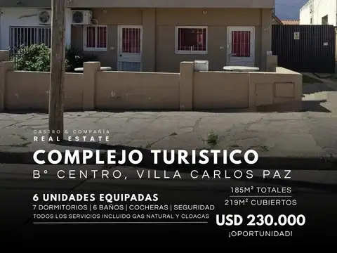 Venta Complejo Turístico De 6 Departamentos Equipados En Pleno Centro De Villa Carlos Paz