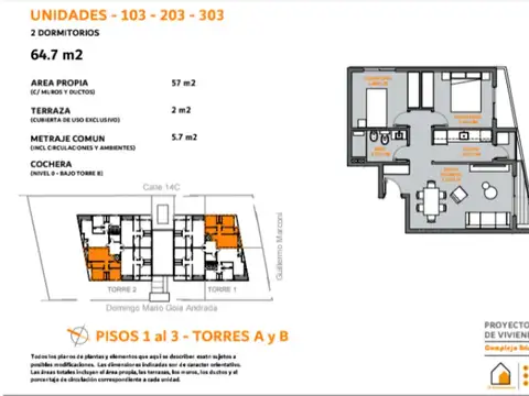 Departamento 3 ambientes con 1 baño