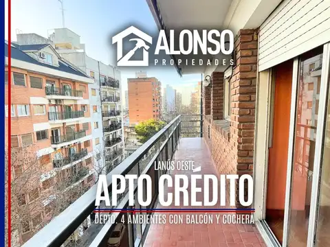 Venta - Depto. 4 Ambientes con Balcón y Cochera - Lanús