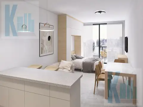 Excelente Departamento Monoambiente con balcón al frente en venta en construcción en Monserrat