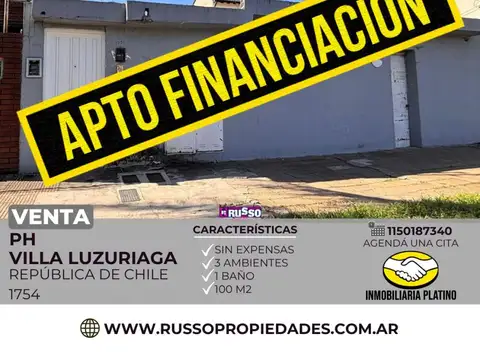 Venta de Departamento tipo PH 3 ambientes en Villa Luzuriaga