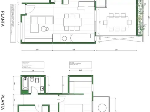 Departamento 3 ambientes con 2 baños
