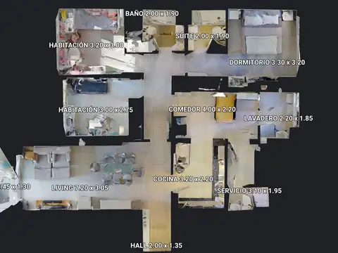 Departamento 4 ambientes con 3 baños