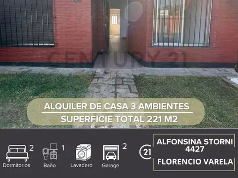 ALQUILER CASA 3 AMBIENTES FLORENCIO VARELA