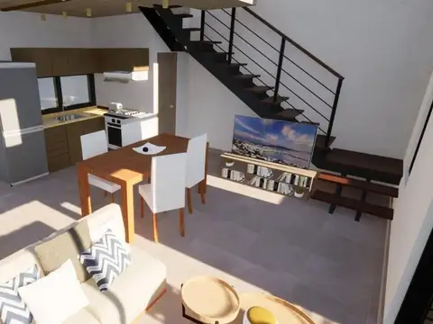 Departamento 2 ambientes con 2 baños