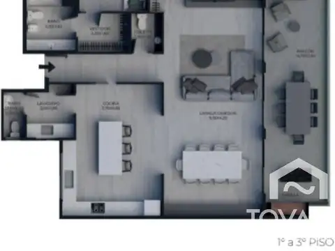 Departamento 4 ambientes con 3 baños