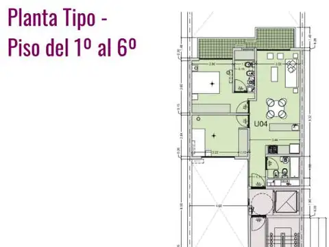 Departamento 3 ambientes con 2 baños