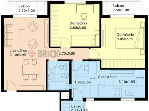 Departamento en Alquiler de 3 ambientes
