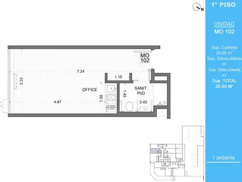 Departamento en Venta en Belgrano, USD 69.300