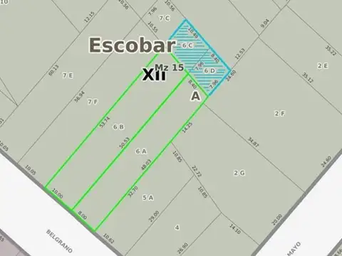 Terreno en Venta 18  mts Frente