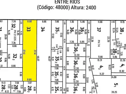 Terreno en Venta 8  mts Frente