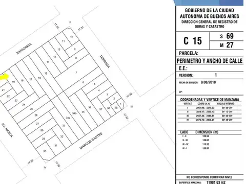 Terreno en Venta en Villa del Parque, USD 340.000