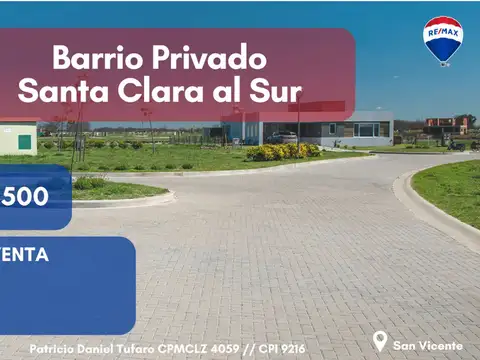 LOTE VENTA SANTA CLARA AL SUR SAN VICENTE CANNING