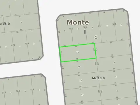 Terreno en Venta 12  mts Frente