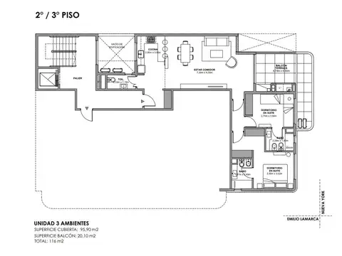 Departamento en Venta de 3 ambientes
