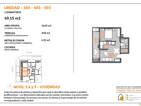 Departamento en Venta de 1 dormitorio