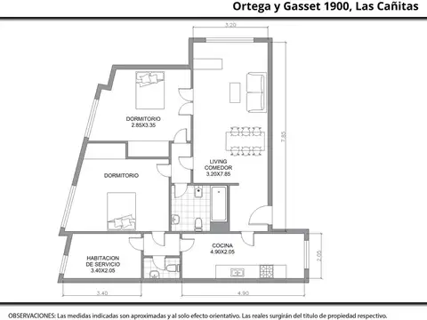 Departamento en Venta de 3 ambientes