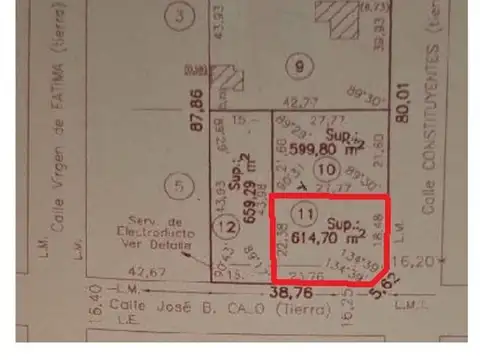Terreno en Venta de 614,0 m2