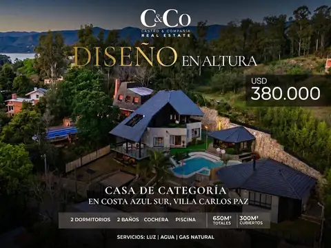 Venta Casa De Categoría de 2 Dormitorios Piscina Playa, Jacuzzi en Costa Azul Sur - Villa Carlos Paz