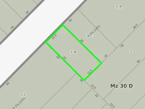 Terreno en Venta 11  mts Frente