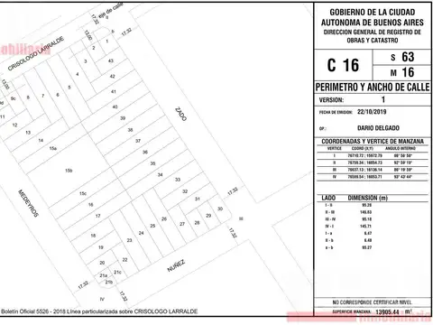 Terreno en Venta 41  mts Fondo