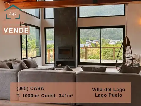 (065) LAGO PUELO Casa PREMIUM de 341mts2, con 1000 m2 de terreno en Villa del Lago