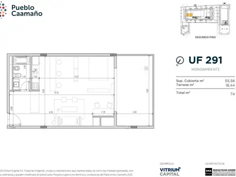 Departamento en Venta de 1 dormitorio