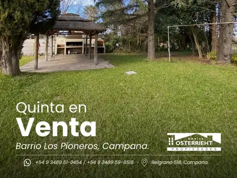 QUINTA EN VENTA BARRIO LOS PIONEROS