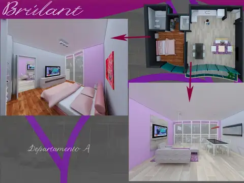 Departamento 2 ambientes con 1 baño
