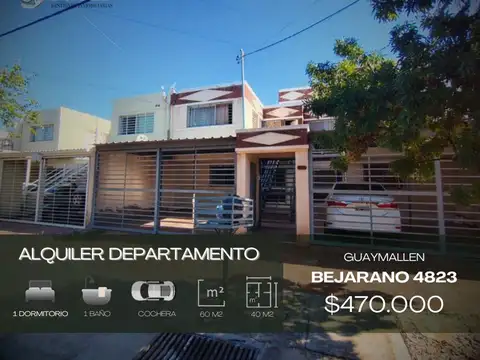 Departamento en alquiler c/ cochera en Villa Nueva