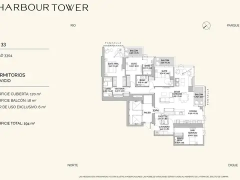 Departamento en Venta de 3 dormitorios