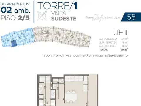 Departamento en Venta en Nordelta, USD 220.000