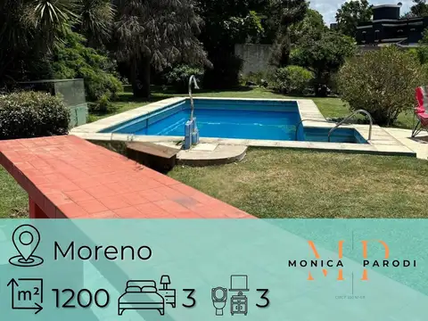 Venta de Quinta con Pileta y Sauna más departamento de 2 ambientes, en Moreno