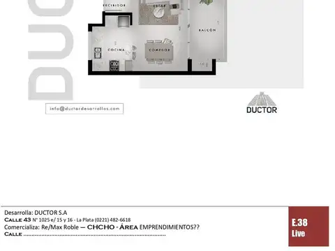 Departamento en Venta de 1 dormitorio