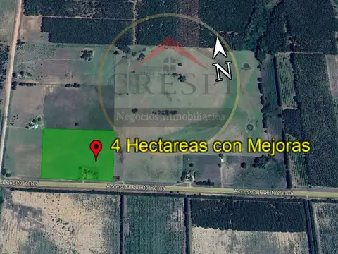 4 hectáreas Sobre  Ruta de acceso a Puerto Yeruá.