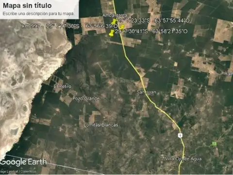 Campo de 525 hectáreas sobre Ruta Nacional 9 – Ambargasta, Santiago del Estero