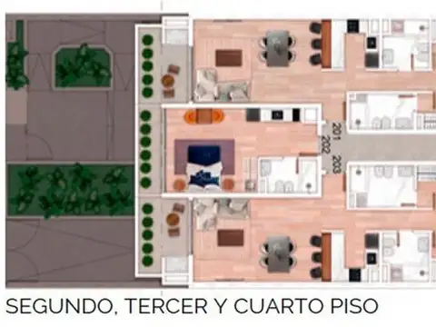 Departamento 2 ambientes con 1 baño